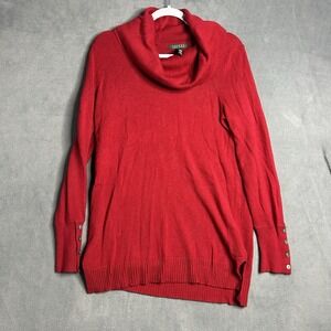 Lauren Ralph Lauren Red Long Sleeve Turtle Neck Sweater Women's Size Medium